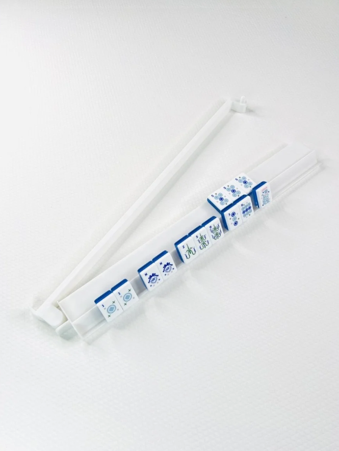 Bam! Let's Mahjong Acrylic Mahjong Racks Set of 4- White