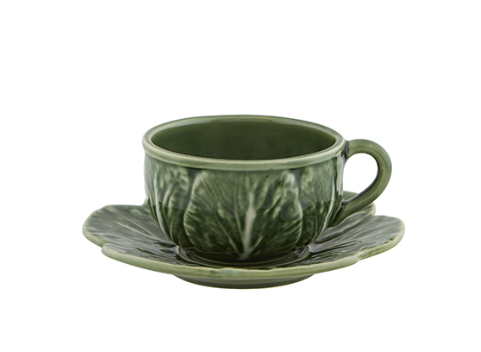 Bordallo Pinheiro Cabbage Teacup & Saucer