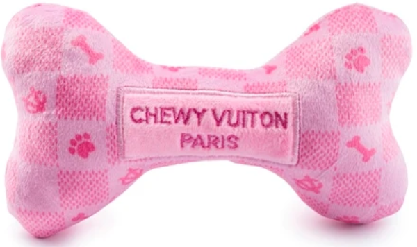 Haute Diggity Dog Pink Checker Chewy Vuiton Bone