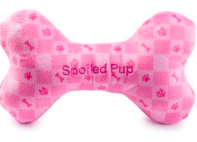 Haute Diggity Dog Pink Checker Chewy Vuiton Bone
