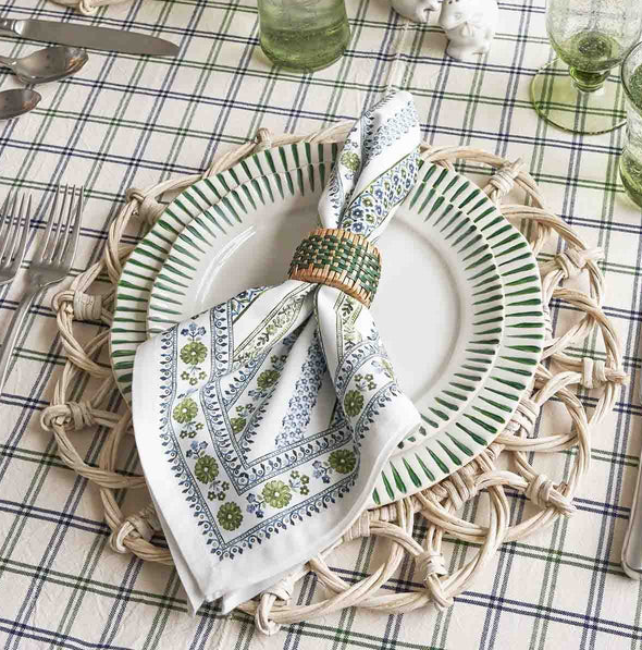 Juliska Sitio Stripe Dinner Plate- Basil