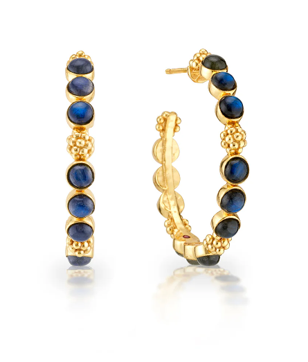 Capucine De Wulf Berry Gem Medium Hoop Earrings - MOP