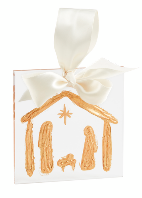 Mud Pie Gold Acrylic Ornament