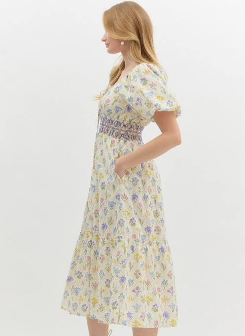 Embroidered Blossom Midi