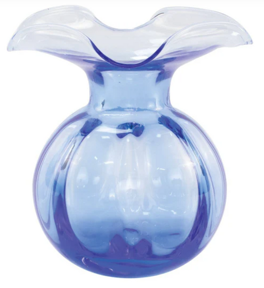 Vietri Hibiscus Glass Cobalt Medium Fluted Vase