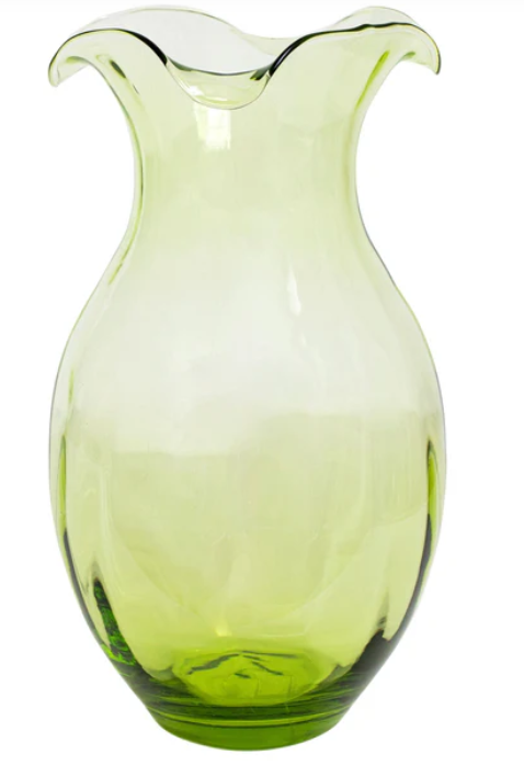Vietri Hibiscus Glass Vertical Fluted Large Vase