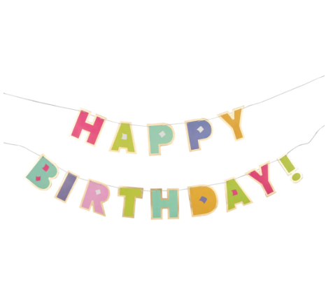 Sophistiplate Bright Birthday Party Banner w/ Cotton String