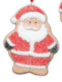 Zodax Cookie Santa Ornaments- 3 pcs Assorted 5"