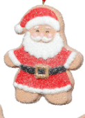 Zodax Cookie Santa Ornaments- 3 pcs Assorted 5"