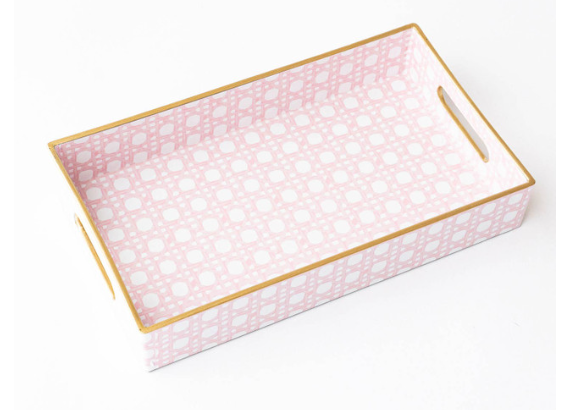 8 Oak Lane Pink Cane Vanity Tray