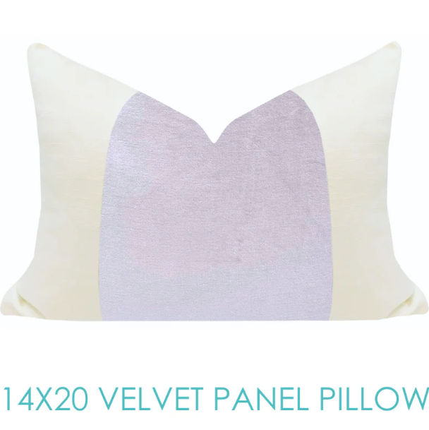 Laura Park Lavender Velvet Panel Pillow 14" x 20"