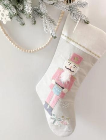 Mon Ami Pink Nutcracker Stocking