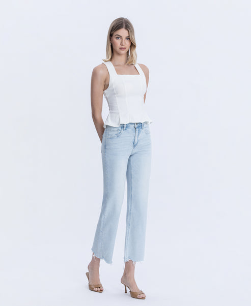 Meritorious High Rise Slim Wide Leg Jeans