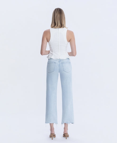 Meritorious High Rise Slim Wide Leg Jeans