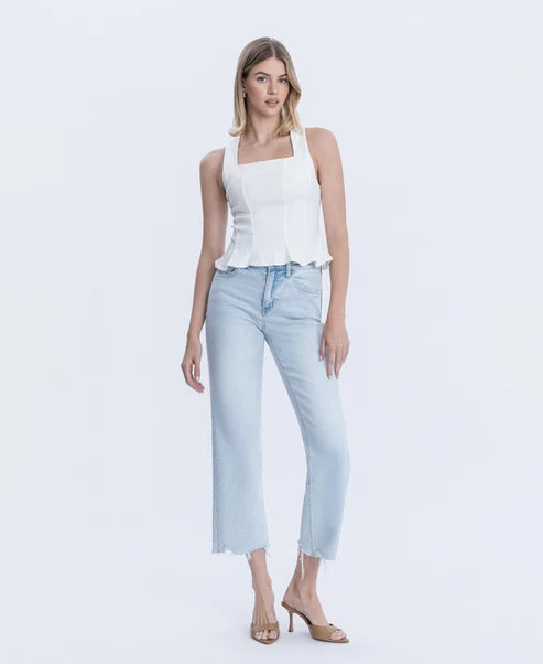 Meritorious High Rise Slim Wide Leg Jeans