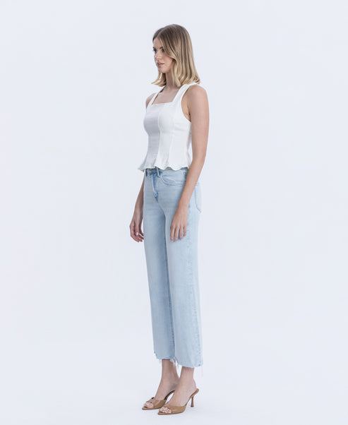 Meritorious High Rise Slim Wide Leg Jeans