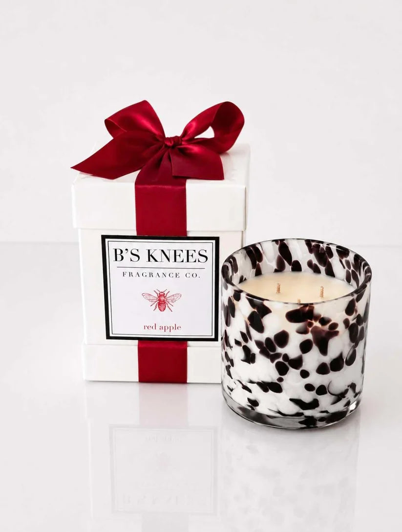 B's Knees Red Apple White Tortoise 2-Wick Candle