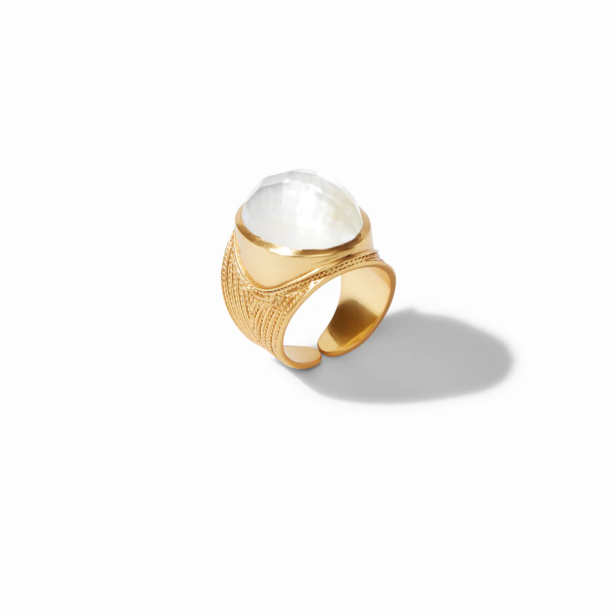 Julie Vos Verona Statement Ring Iridescent Clear Crystal