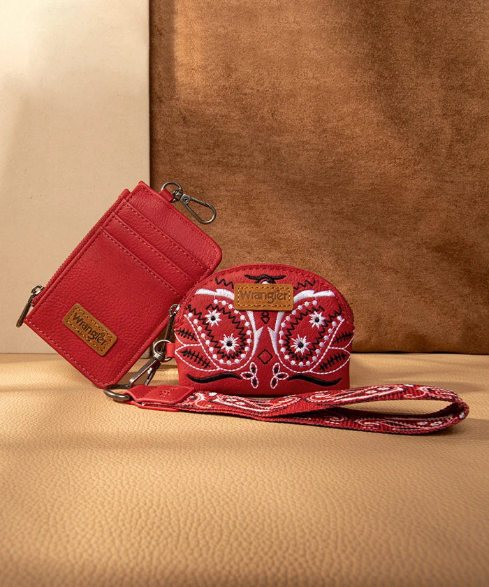 Wrangler Paisley Bandana Card Holder and Wallet Set