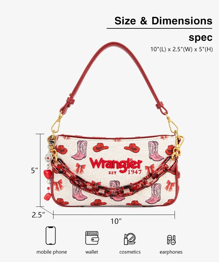 Wrangler Rodeo Icons Western Baguette Shoulder Bag