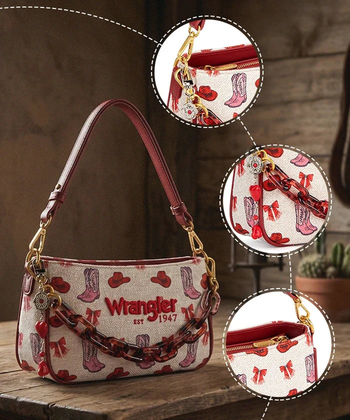 Wrangler Rodeo Icons Western Baguette Shoulder Bag