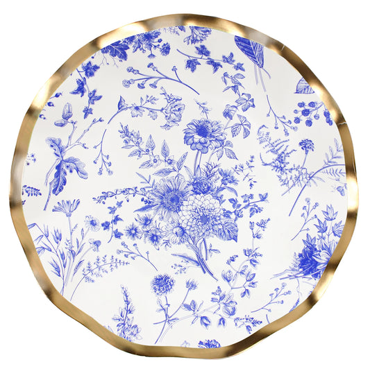 Sophistiplate Floral Blue Dinner Plate 8 Count