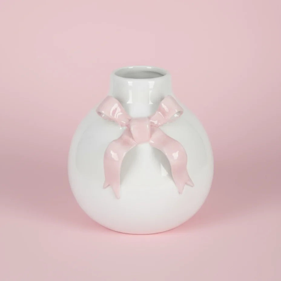 Ganz Pink Bow Vase