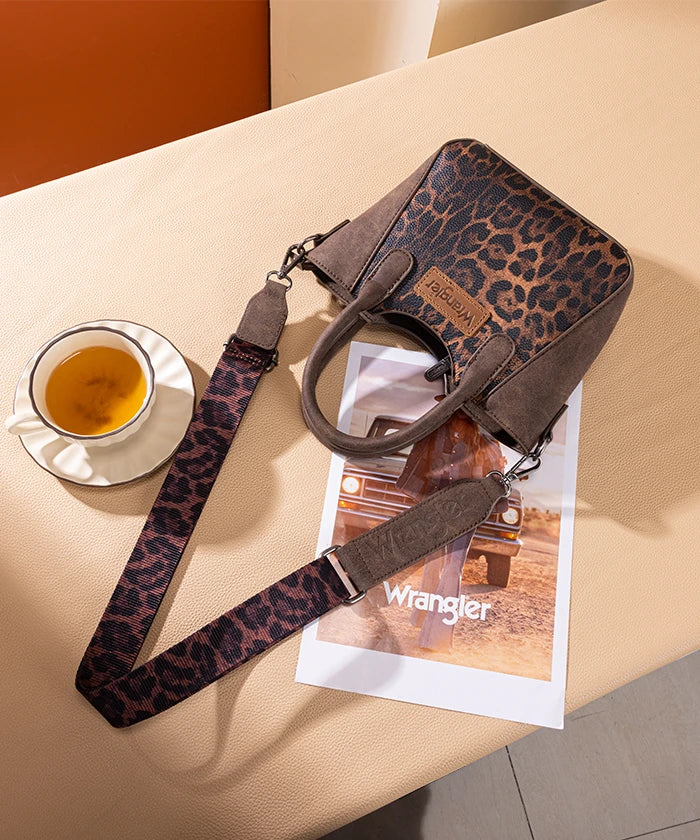 Wrangler Western Rustic Charm Leopard Print Tote Bag