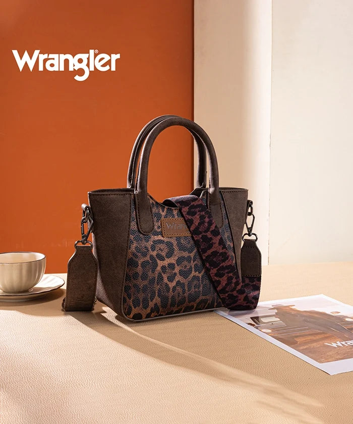 Wrangler Western Rustic Charm Leopard Print Tote Bag