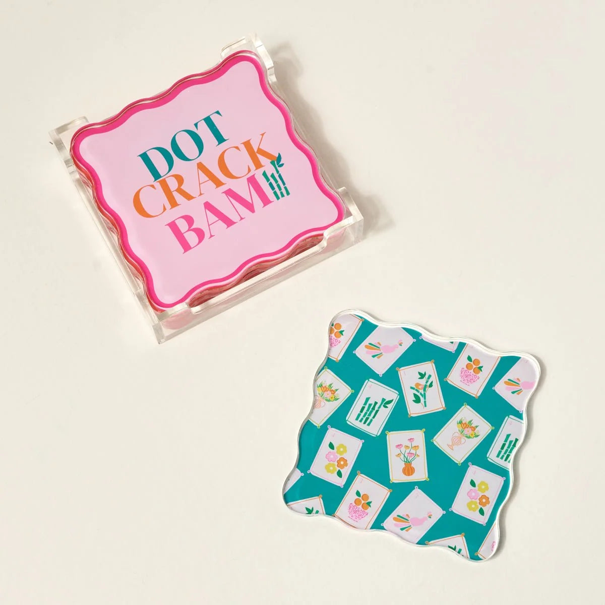 The Darling Effect It's Mahj Time Table Talk Acrylic Coaster Set