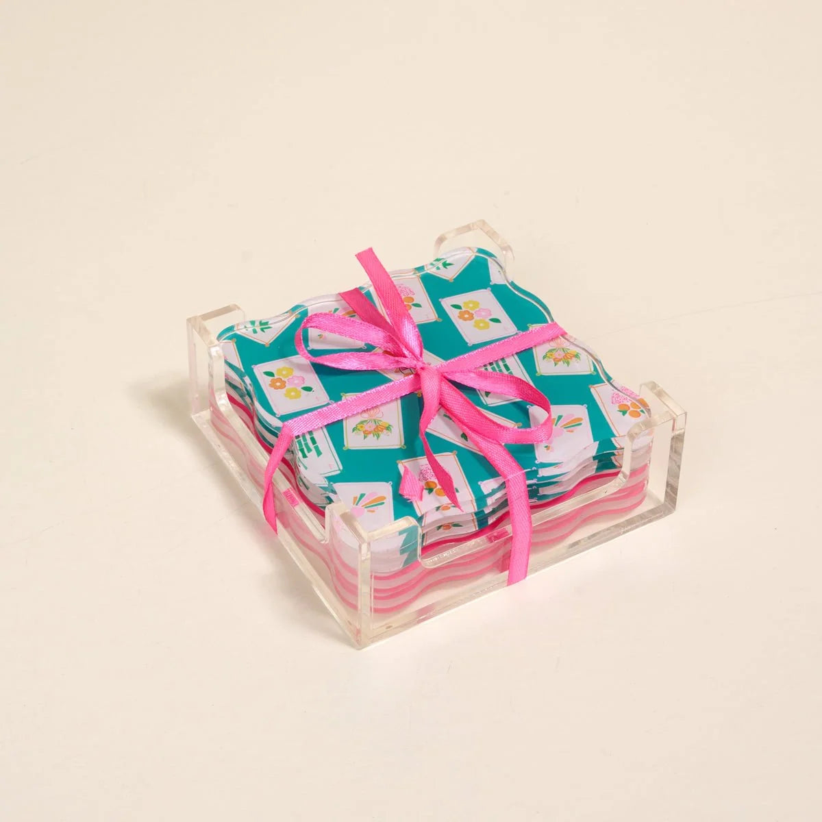 The Darling Effect It's Mahj Time Table Talk Acrylic Coaster Set