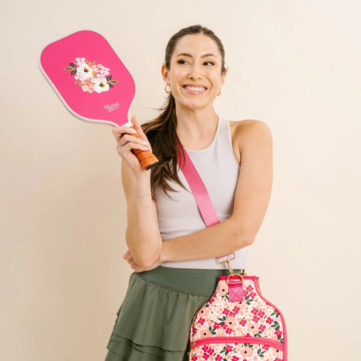 The Darling Effect Lively Flora Pink Pickleball Paddle