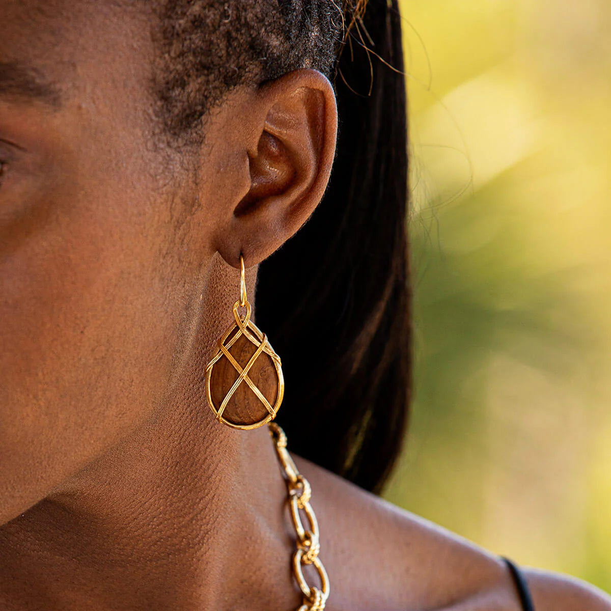 Capucine De Wulf Earth Goddess Drop Earrings - Teak