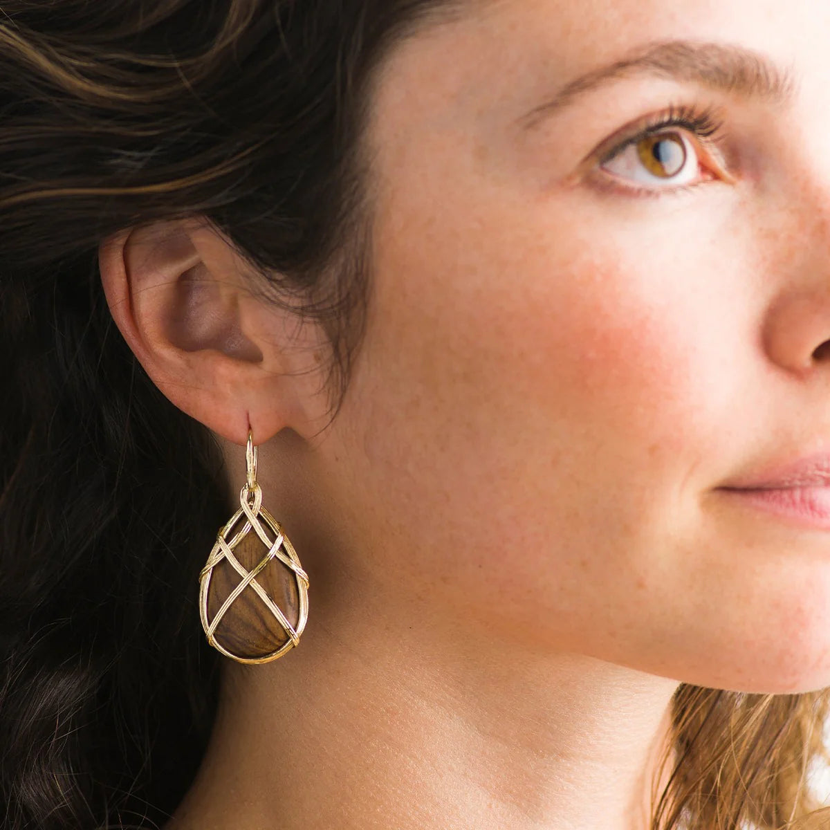 Capucine De Wulf Earth Goddess Drop Earrings - Teak