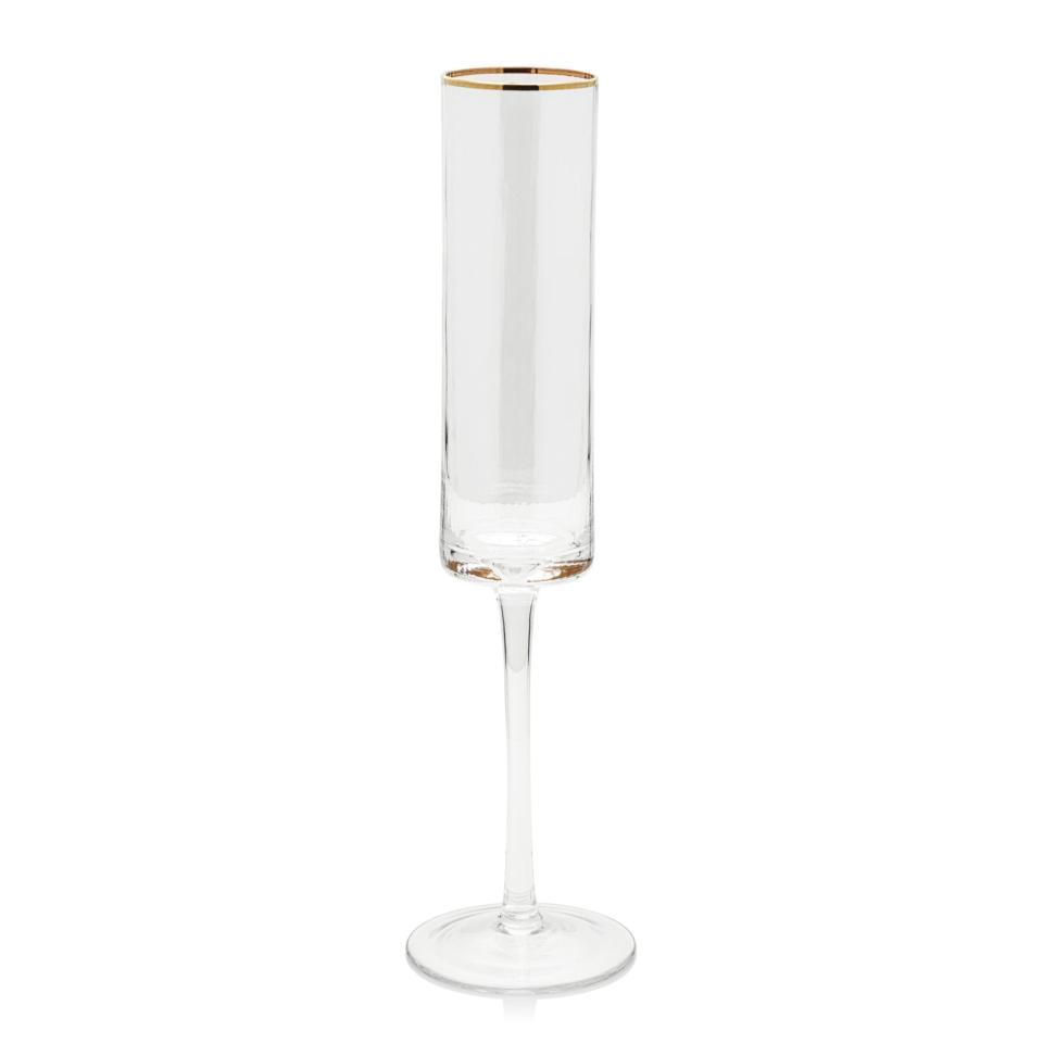 Zodax Optic with Gold Rim Champagne Flute