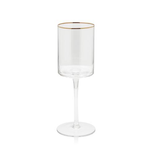 Zodax Optic with Gold Rim Wine Glass