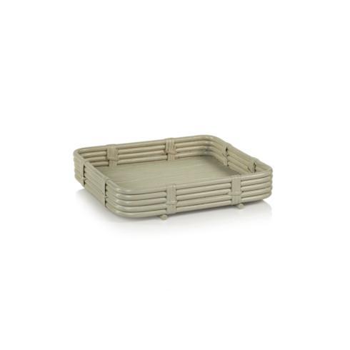 Zodax Avalon Rattan Serving Tray - Gray - Square