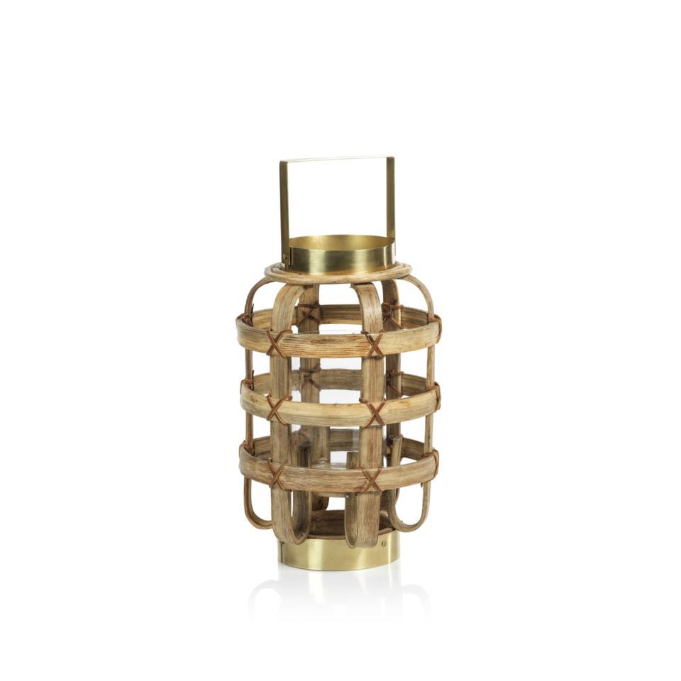 Zodax Polomar Bamboo with Brass Trim Lantern