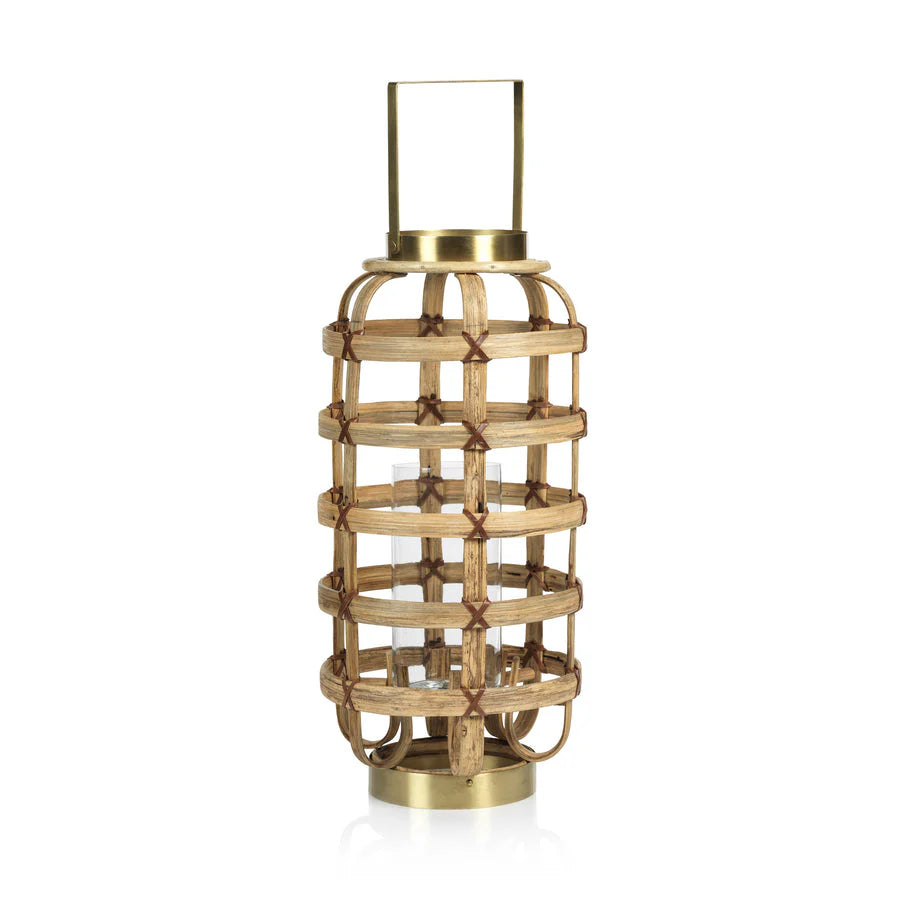 Zodax Polomar Bamboo with Brass Trim Lantern