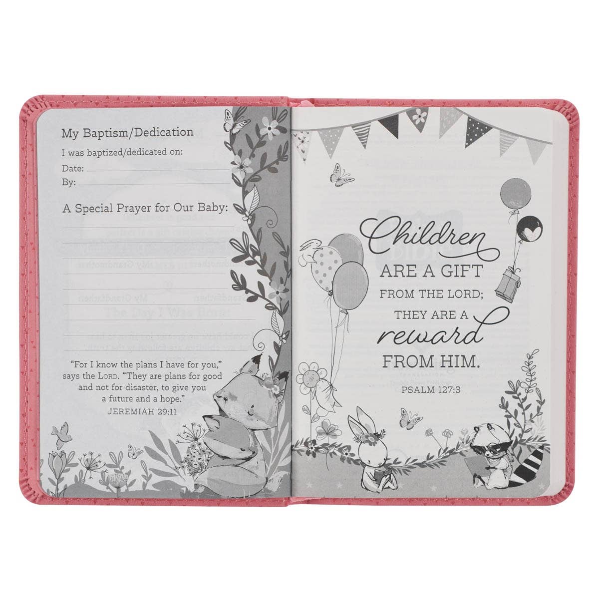 The Porch Bible NLT Infant New Testament Faux leather, Pink