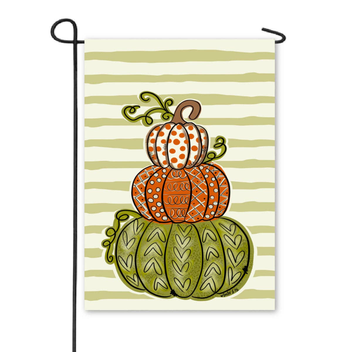 The Porch Baxter and Me Pumpkin Doodle Stack Garden Flag