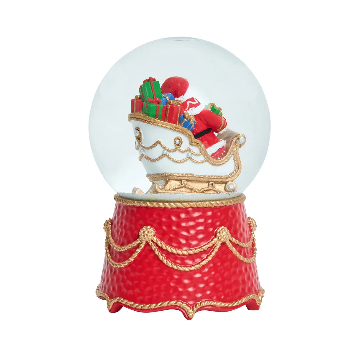 North Pole Santa in Sleigh Snow Globe