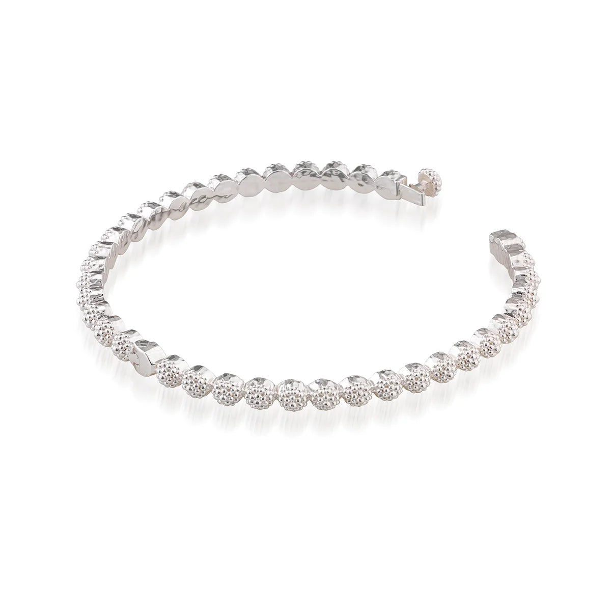 Capucine De Wulf Eternity Petite Hinged Bangle, S/M - Silver