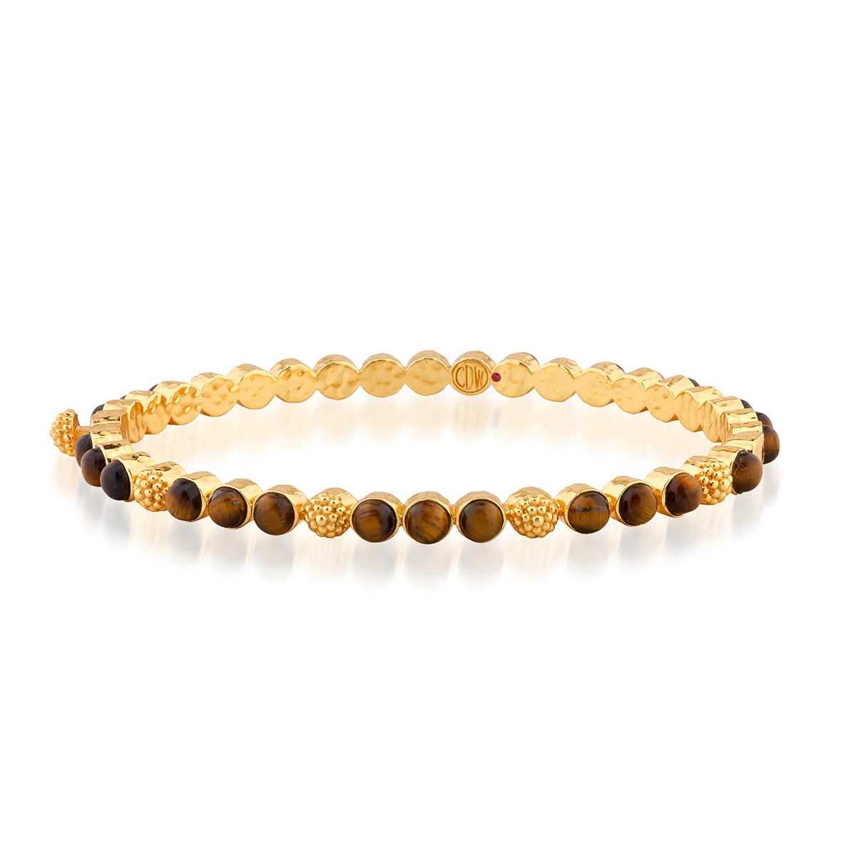 Capucine De Wulf Gem Petite Hinged Bangle - Tiger's Eye