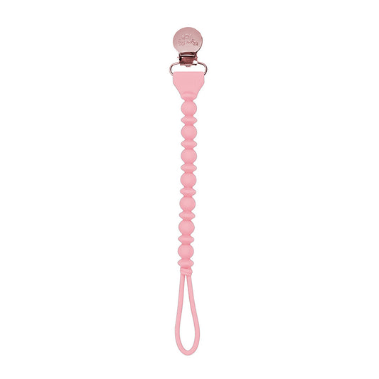 The Porch Sweetie Strap™ Silicone One-Piece Pacifier Clips: Pink Beaded