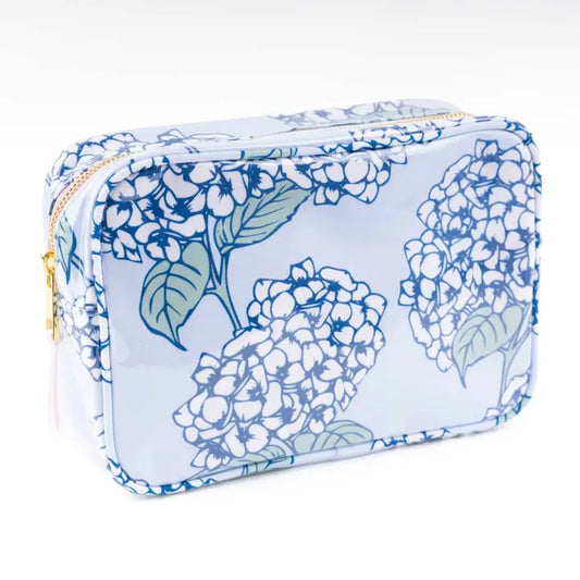 8 Oak Lane Clear Coated Hydrangea Rectangle Cosmetic Bag