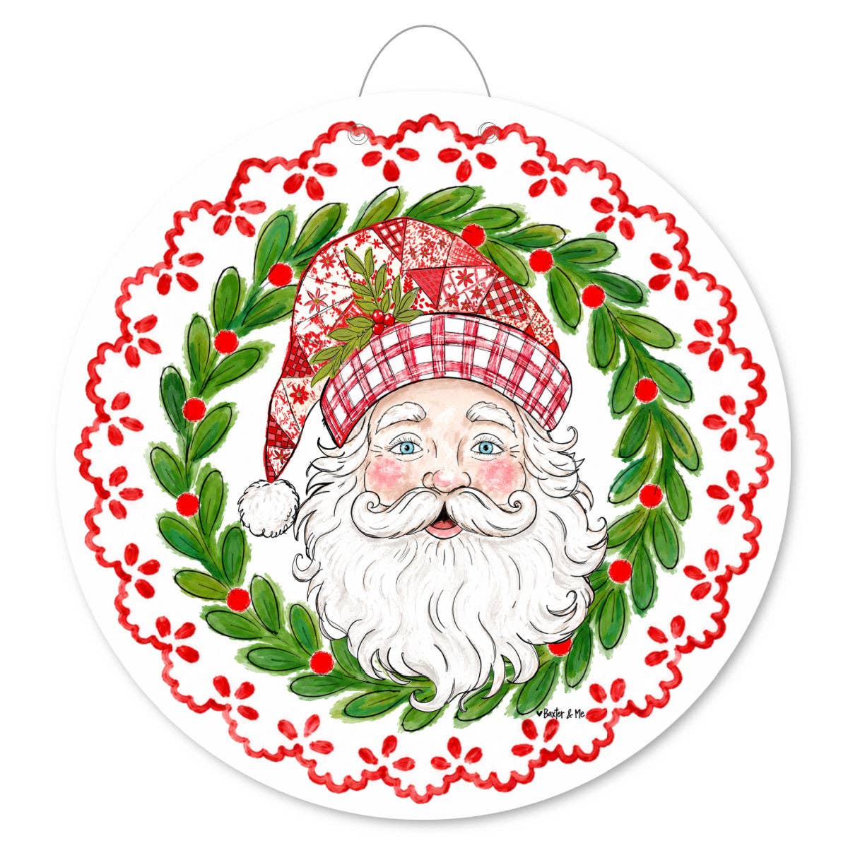 The Porch Baxter and Me Quilted Santa Door Hanger