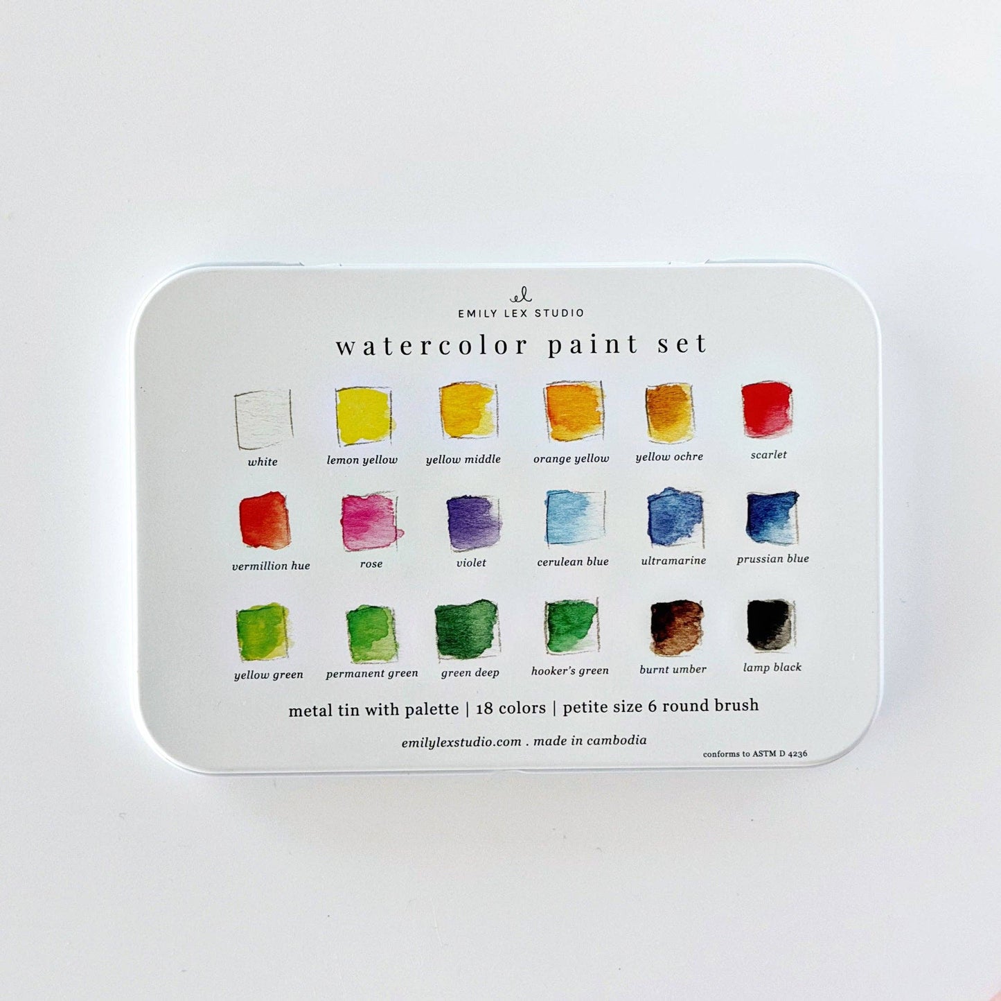 The Porch Watercolor paint set 18 colors with brush