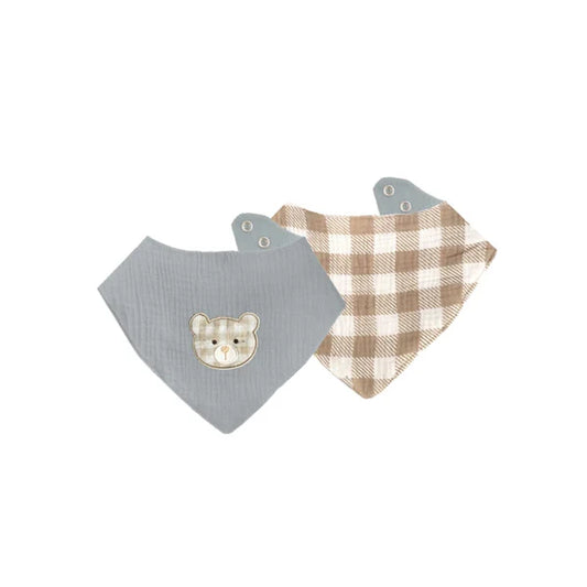 Demdaco Bear Bandana 2 Piece Bib Set