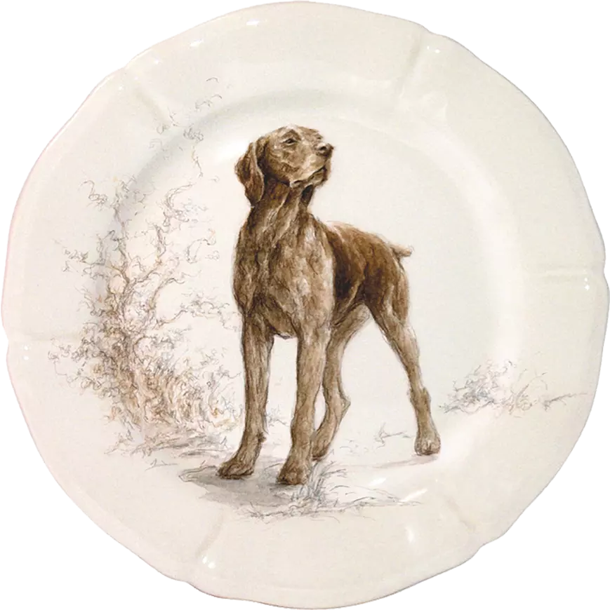 Gien Sologne Dog Dessert Plates